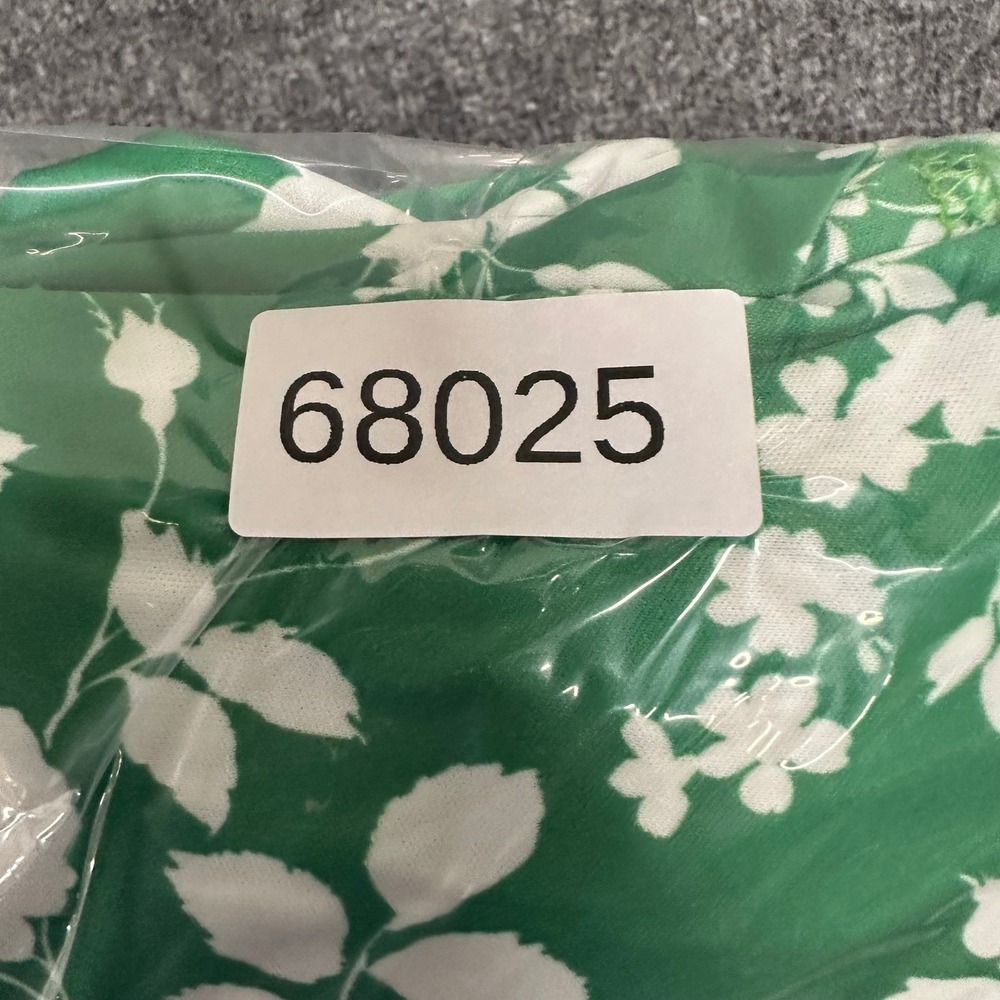 Anthony Richards Dress Womens Size 14 Green White Floral Midi A-Line USA Made - Picture 8 of 8